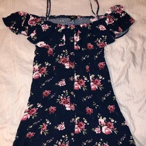 Navy blue floral dress